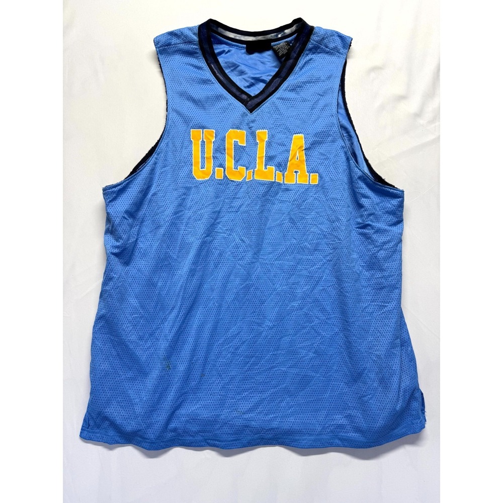 UCLA Bruins Mesh Jersey Mens XL Blue Athletech Basketball NCAA V Neck Graphic